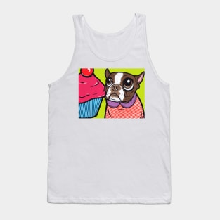 Brown Boston Terrier Cupcake Tank Top